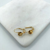 18K Gold Layered Oro Laminado Texturized Flower Leverback Kids Earrings Wholesale 21.0455