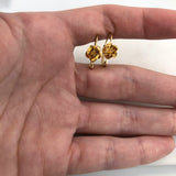 18K Gold Layered Oro Laminado Texturized Flower Leverback Kids Earrings Wholesale 21.0455