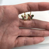 18K Gold Layered Oro Laminado Pink CZ Center In Butterfly Design Leverback Kids Earrings Wholesale 21.0456/7