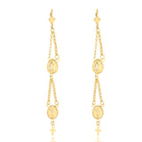 18K Gold Layered Oro Laminado Virgen de Guadalupe & Divino Nino Dangle Earrings 21.0006