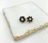 18K Gold Layered Oro Laminado Multi-Color Flower Design Push Back Earrings 21.0019/2/7/17/30/92/3 (More Colors)