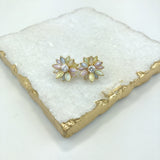 18K Gold Layered Oro Laminado Multi-Color Flower Design Push Back Earrings 21.0019/2/7/17/30/92/3 (More Colors)