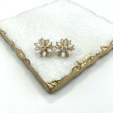 18K Gold Layered Oro Laminado Multi-Color Flower Design Push Back Earrings 21.0019/2/7/17/30/92/3 (More Colors)