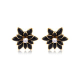 18K Gold Layered Oro Laminado Multi-Color Flower Design Push Back Earrings 21.0019/2/7/17/30/92/3 (More Colors)