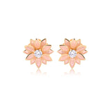 18K Gold Layered Oro Laminado Multi-Color Flower Design Push Back Earrings 21.0019/2/7/17/30/92/3 (More Colors)