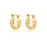 18K Gold Layered Oro Laminado Diamond Cutting Finish Kids Hoops Earrings Wholesale 21.0020