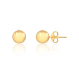 18K Gold Layered Oro Laminado 8mm Gold Ball Stud Earrings 21.0037