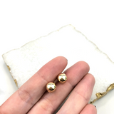 18K Gold Layered Oro Laminado 8mm Gold Ball Stud Earrings 21.0037