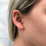 18K Gold Layered Oro Laminado 8mm Gold Ball Stud Earrings 21.0037