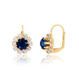 18K Gold Layered Oro Laminado Assorted Colors Flower Design Leverback Earrings 21.0047 (More Colors)