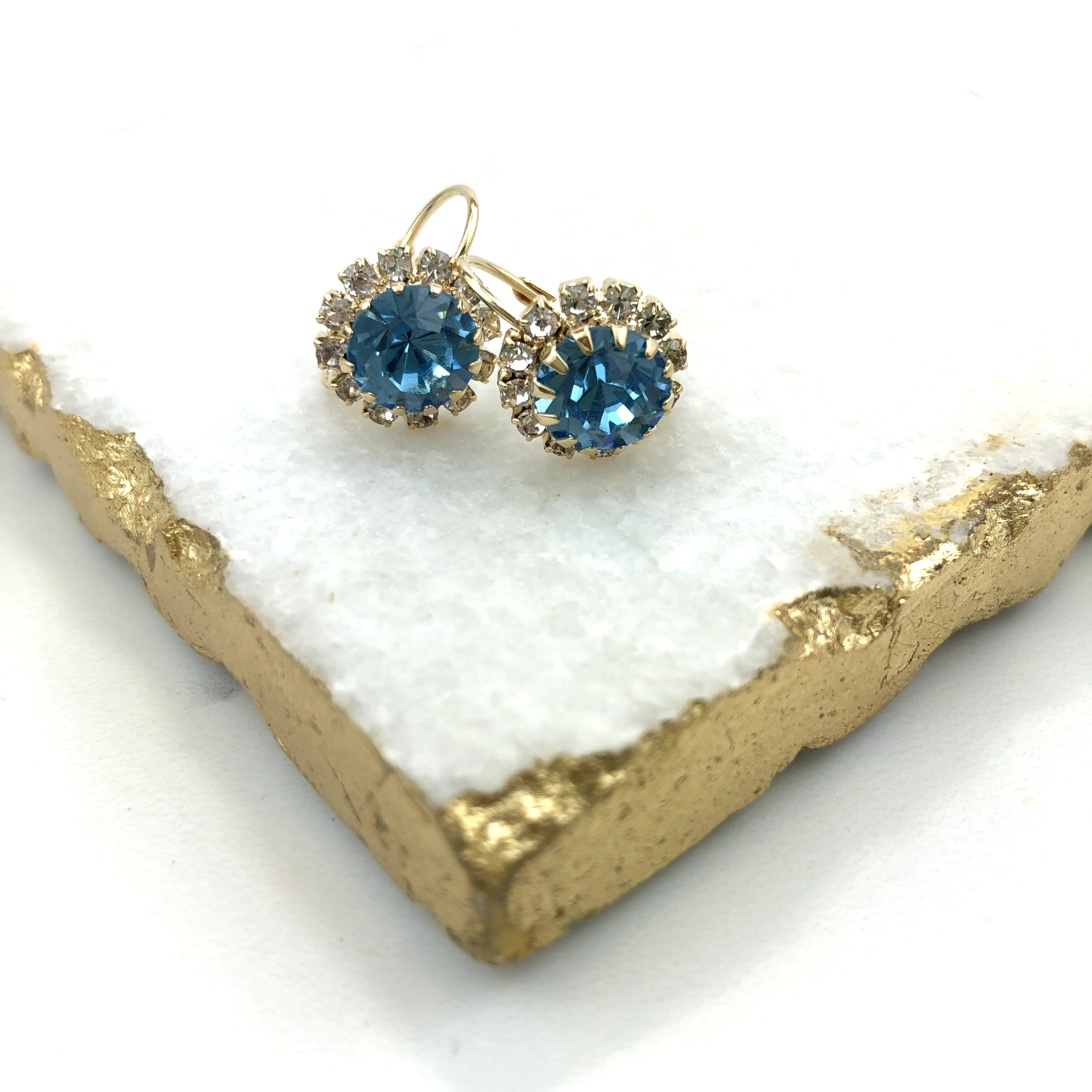 18K Gold Layered Oro Laminado Assorted Colors Flower Design Leverback Earrings 21.0047 (More Colors)