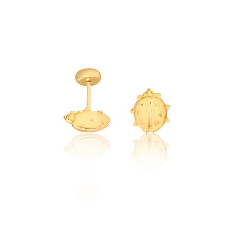 18K Gold Layered Oro Laminado Ladybug Shape Design Plugs Kids Earrings Wholesale 21.0059