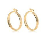 18K Gold Layered Oro Laminado Twisted 40mm Hoops Wholesale  21.0061
