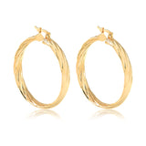 18K Gold Layered Oro Laminado Twist 45mm Hoops Wholesale 21.0062