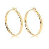18K Gold Layered Oro Laminado Twisted 64mm Hoops Earrings Wholesale 21.0063