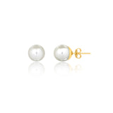 18K Gold Layered Oro Laminado 10mm Simulated Pearl Stud Earrings 21.0076/92