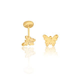 18K Gold Layered Oro Laminado butterfly design, Plugs Kids Earrings Whosale 21.0091