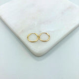 18K Gold Layered Oro Laminado 13mm Endless-loop Hoops Wholesale 21.0092