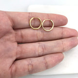 18K Gold Layered Oro Laminado 13mm Endless-loop Hoops Wholesale 21.0092