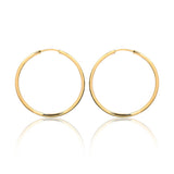18K Gold Layered Oro Laminado 28mm Endless-Loop Hoops Wholesale 21.0094