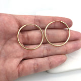 18K Gold Layered Oro Laminado 28mm Endless-Loop Hoops Wholesale 21.0094