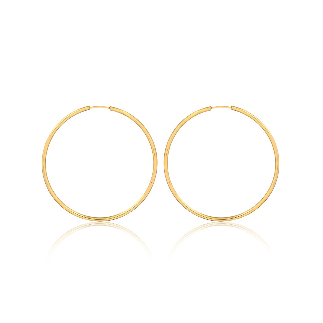 18K Gold Layered Oro Laminado 34mm Endless-Loop Hoops Earrings Wholesale 21.0095