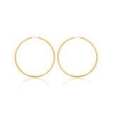 18K Gold Layered Oro Laminado 34mm Endless-Loop Hoops Earrings Wholesale 21.0095