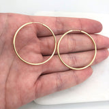 18K Gold Layered Oro Laminado 34mm Endless-Loop Hoops Earrings Wholesale 21.0095