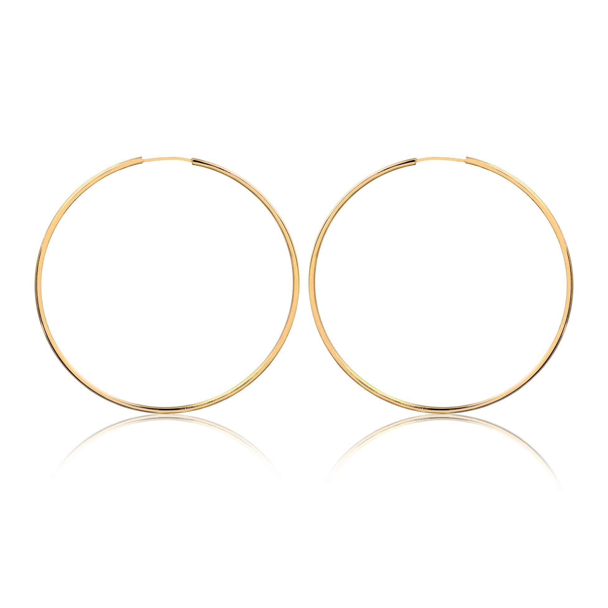 18K Gold Layered Oro Laminado 50 mm Double Texturized Twisted Hoops Wholesale 21.0241