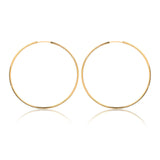 18K Gold Layered Oro Laminado 50 mm Double Texturized Twisted Hoops Wholesale 21.0241