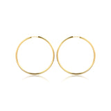 18K Gold Layered Oro Laminado 50mm Endless-Loop Hoops Earrings 21.0098