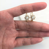 18K Gold Layered Oro Laminado Assorted Colors Flower Design Leverback Earrings 21.0108/1/2/3 (More Colors)