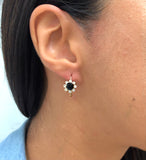18K Gold Layered Oro Laminado Assorted Colors Flower Design Leverback Earrings 21.0108/1/2/3 (More Colors)