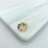 18K Gold Layered Oro Laminado Moon Star Plugs Kids Earrings Wholesale 21.0114