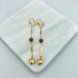 18K Gold Layered Oro Laminado Venturina Drop Dangle Earrings 21.0115/16