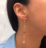 18K Gold Layered Oro Laminado Venturina Drop Dangle Earrings 21.0115/16