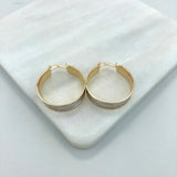 18K Gold Layered Oro Laminado 50 mm Double Texturized Twisted Hoops Wholesale 21.0241