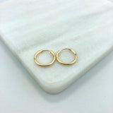 18K Gold Layered Oro Laminado 13 mm Endless-Loop Hoops Wholesale 21.0120
