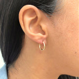 18K Gold Layered Oro Laminado 13 mm Endless-Loop Hoops Wholesale 21.0120