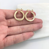 18K Gold Layered Oro Laminado 20 mm Twisted Hoops Wholesale 21.0127
