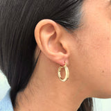18K Gold Layered Oro Laminado 20 mm Twisted Hoops Wholesale 21.0127
