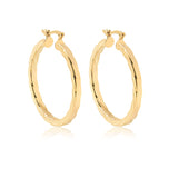 18K Gold Layered Oro Laminado 35mm Twisted Hoops Wholesale 21.0129