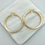 18K Gold Layered Oro Laminado 48 mm Twisted Wholesale 21.0130