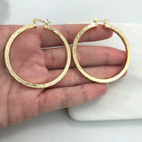 18K Gold Layered Oro Laminado 48 mm Twisted Wholesale 21.0130
