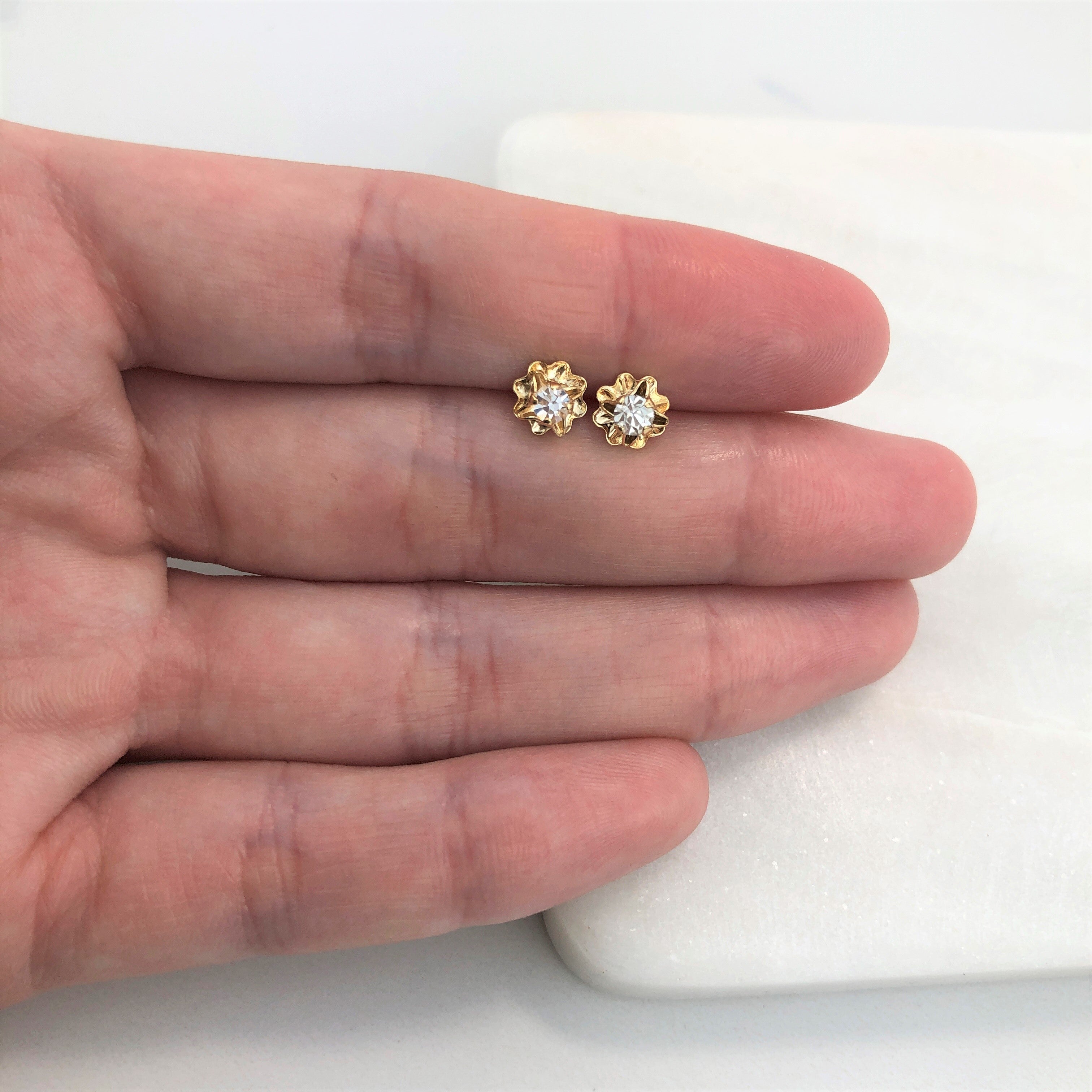 18K Gold Layered Oro Laminado Cubic Zirconia Plugs Kids Earrings With Star Shape Wholesale 21.0153/1/7