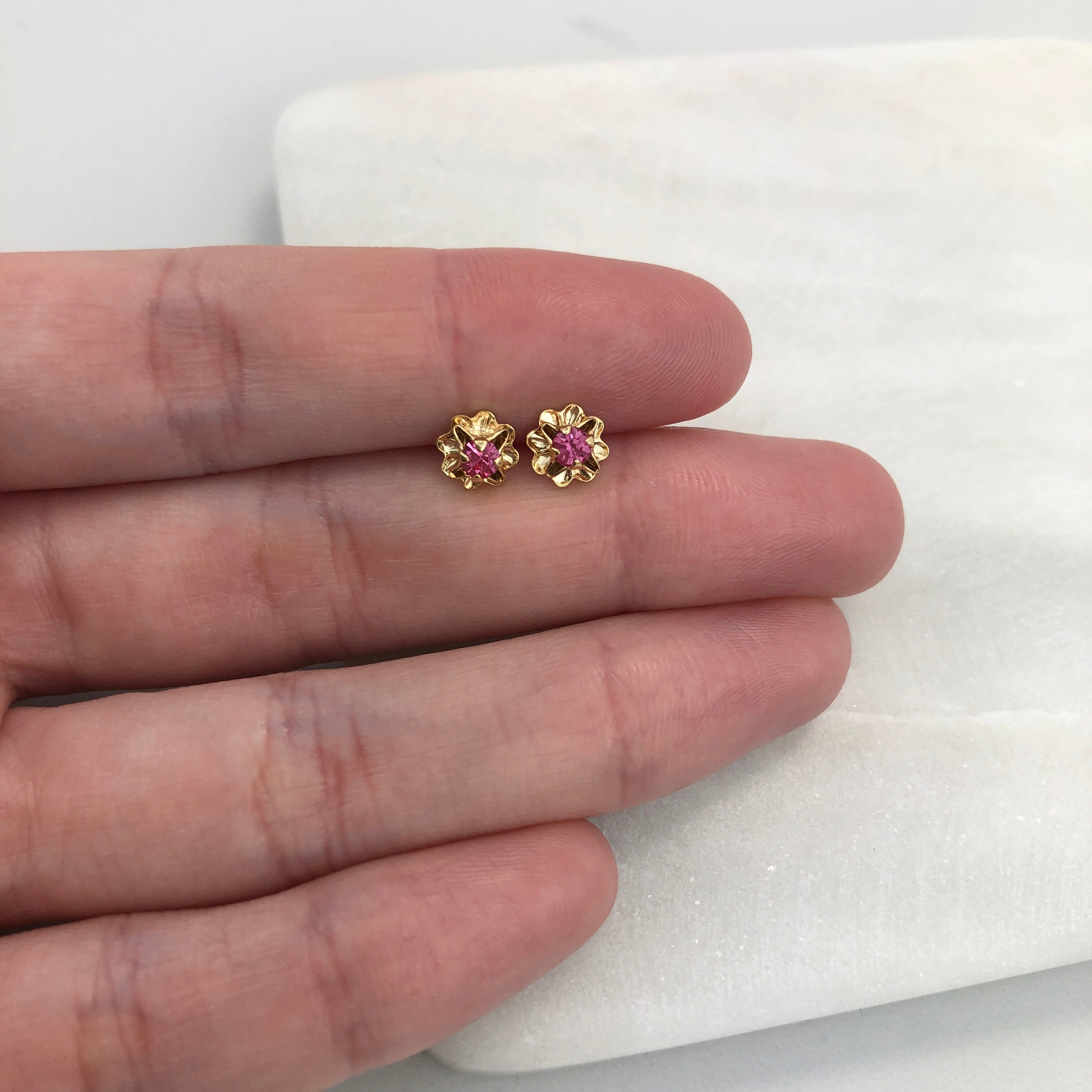 18K Gold Layered Oro Laminado Cubic Zirconia Plugs Kids Earrings With Star Shape Wholesale 21.0153/1/7