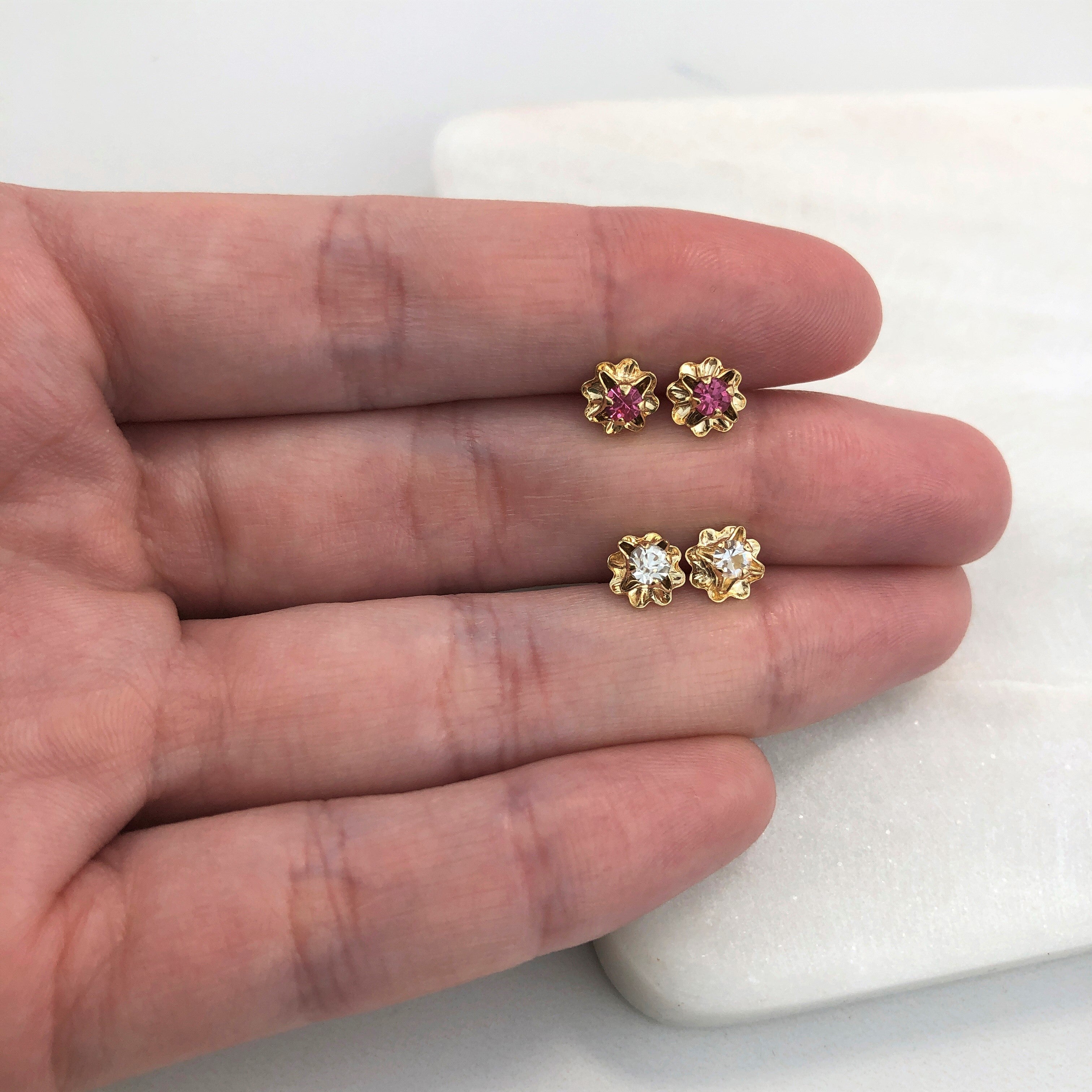18K Gold Layered Oro Laminado Cubic Zirconia Plugs Kids Earrings With Star Shape Wholesale 21.0153/1/7