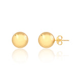 18K Gold Layered Oro Laminado 11 mm Stud Ball Push Back Earrings 21.0161