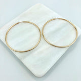 18K Gold Layered Oro Laminado 50 mm Double Texturized Twisted Hoops Wholesale 21.0241