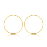 18K Gold Layered Oro Laminado 50 mm Double Texturized Twisted Hoops Wholesale 21.0241